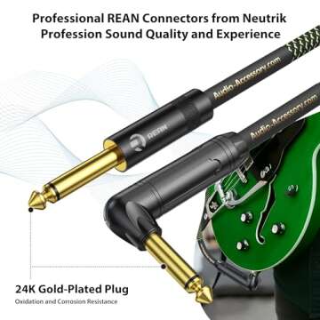 AA Audio Pro Guitar Cable - Durable 10 ft Option