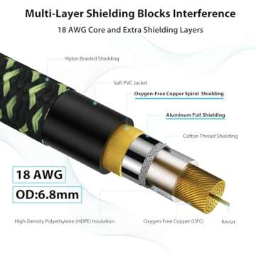 AA Audio Pro Guitar Cable - Durable 10 ft Option