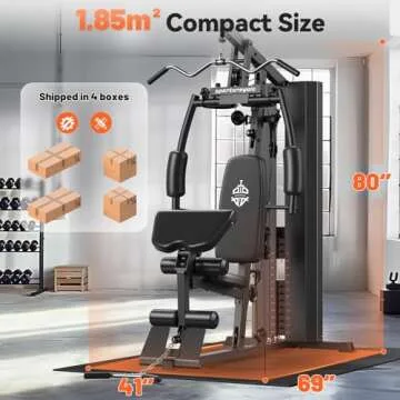 Home Gym, Multifunctional Home Gym Equipment, Workout Station with 154LBS Weight Stack, Exercise Equipment for Full Body Traning with Pulley System