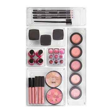 iDesign Modular In Drawer Organizer Trays - Set of 6 Clear