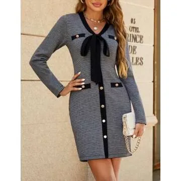 Trendy HAEOF Women's Mini Sweater Dress for Fall