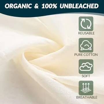 6-Pack Cheesecloth, 20x20 Inch Organic Hemmed Cheese Cloth for Straining, Reusable Unbleached Cotton...