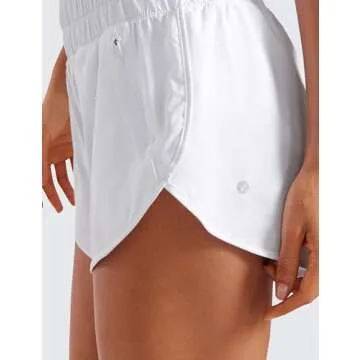 CRZ YOGA Women’s High Waisted Dolphin Running Shorts