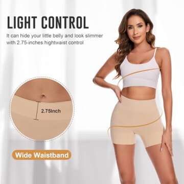 FRESBEIT Shapewear Shorts for Women, Anti Chafing Shorts Boyshorts Panties Seamless Underwear Slip Shorts for Under Dress