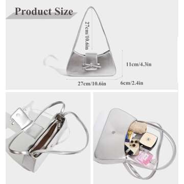 Red Purse for Women, Y2K Trendy Shoulder Bag Cherry Purses, Leather Hobo Bags Cute Bow Coquette Bag