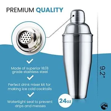 Blue River Water Cocktail Shaker Set 24oz for Bartenders