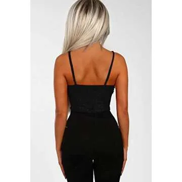 Shawhuwa Womens Sexy Floral Lace Sleeveless Bodysuit Clubwear