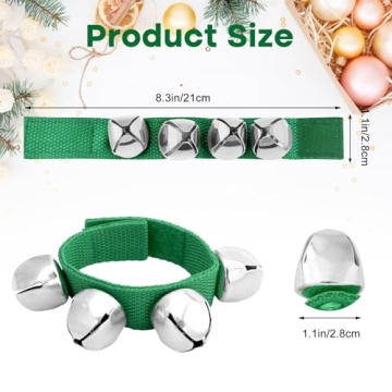 NACHLYNN 8 Pcs Christmas Wrist Bells Bracelet Sleigh Jingle Bells for Festive Fun
