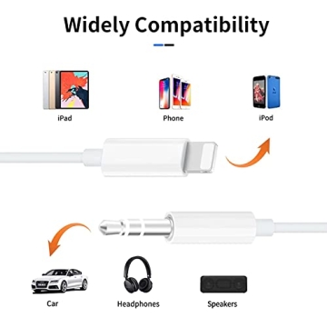 Apple MFi Certified AUX Cord for iPhone 14/13/12/11/8/7