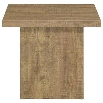 Coaster Home Furnishings Zetta Square Living Room End Table Sofa Side Table Engineered Eco-Friendly Wood Look Laminate Veneer Rustic Farmhouse Mango Brown 708067