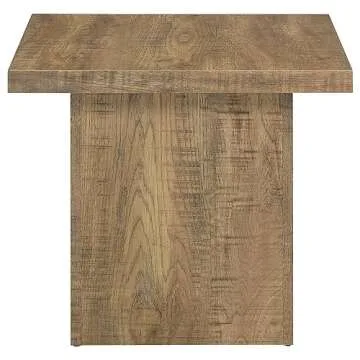 Coaster Home Furnishings Zetta Square Living Room End Table Sofa Side Table Engineered Eco-Friendly Wood Look Laminate Veneer Rustic Farmhouse Mango Brown 708067