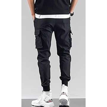 Ambcol Streetwear Hip Hop Cargo Pants for All Seasons