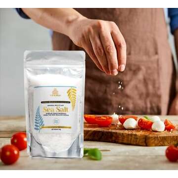 TURNER Flaky Sea Salt, 8.8 ounces of Premium Gourmet Sea Salt Flakes from New Zealand, 80 Minerals & Trace Elements, 100% All-Natural, Solar & Wind Harvested Salt, No Microplastics, 1 Pouch