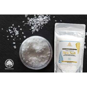 TURNER Flaky Sea Salt, 8.8 ounces of Premium Gourmet Sea Salt Flakes from New Zealand, 80 Minerals & Trace Elements, 100% All-Natural, Solar & Wind Harvested Salt, No Microplastics, 1 Pouch