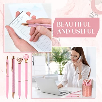 Janmini 9-Pc Crystal Glitter Ballpoint Pen Set for Stylish Writing