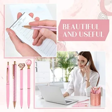 Janmini 9-Pc Crystal Glitter Ballpoint Pen Set for Stylish Writing