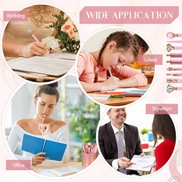 Janmini 9-Pc Crystal Glitter Ballpoint Pen Set for Stylish Writing