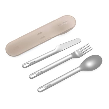 Bentgo® Stainless Travel Utensil Set - Eco-Friendly 3-Piece Silverware with Case, Ideal for Travel,...