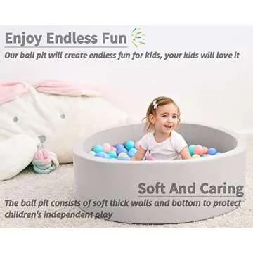 Foam Ball Pit for Toddlers, 35 Inch Baby Ball Pit Soft Round and Easy to Set or Clean, Baby Playpen Ball Pool is Ideal Gift for Kids-Balls NOT Included