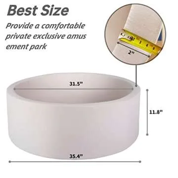 Foam Ball Pit for Toddlers, 35 Inch Baby Ball Pit Soft Round and Easy to Set or Clean, Baby Playpen Ball Pool is Ideal Gift for Kids-Balls NOT Included