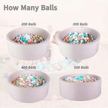 Foam Ball Pit for Toddlers, 35 Inch Baby Ball Pit Soft Round and Easy to Set or Clean, Baby Playpen Ball Pool is Ideal Gift for Kids-Balls NOT Included