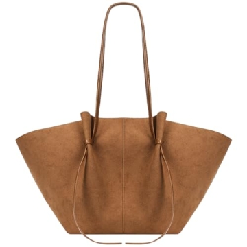 YFGBCX Tote Bag Suede Leather Work Bag for Women Trendy Top Handle Bag Luxury Hobo Handbag with Adju...