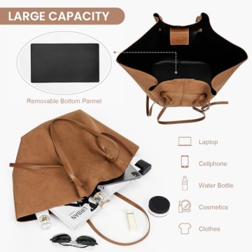 YFGBCX Tote Bag Suede Leather Work Bag for Women Trendy Top Handle Bag Luxury Hobo Handbag with Adjustable Strap