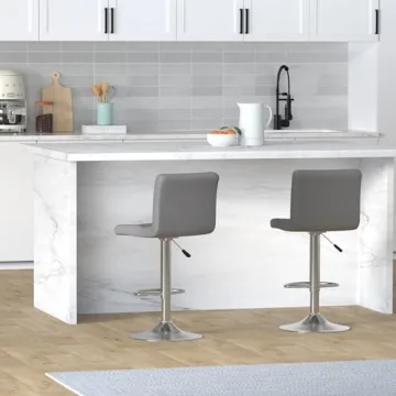 Stylish Adjustable PU Leather Bar Stools - Set of 2