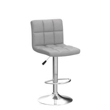 Stylish Adjustable PU Leather Bar Stools - Set of 2