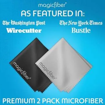 MagicFiber Microfiber Cleaning Cloths, 2 Pack - Premium Cloth for Glasses, Lens, Screens & More