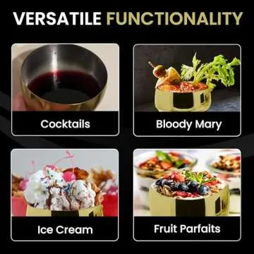 TMNOVO Cocktail Coupe Glasses - Espresso Martini Glasses Set of 4 - Stainless Steel Champagne Cocktail Glasses & Mug Cups - 15 oz Matte Gold Martini Glass Gift Set