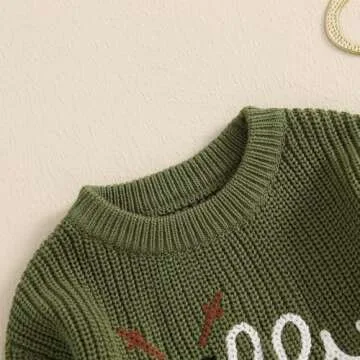 Toddler Knit Sweater with Embroidery for Winter Fun