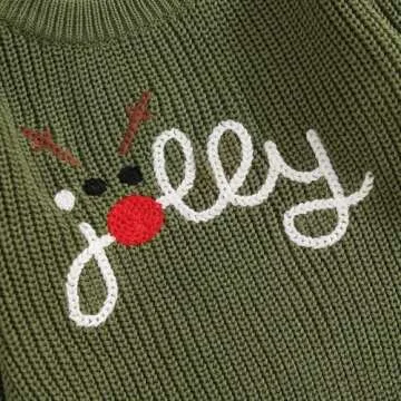 Toddler Knit Sweater with Embroidery for Winter Fun