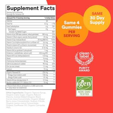 Smartypants Organic Kids Complete Multivitamin Gummies, 120 ct