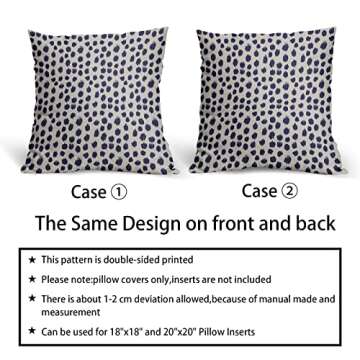 Navy Blue Cream Pillow Covers 18x18 Set of 2 - Stylish Decor