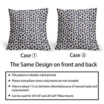 Navy Blue Cream Pillow Covers 18x18 Set of 2 - Stylish Decor