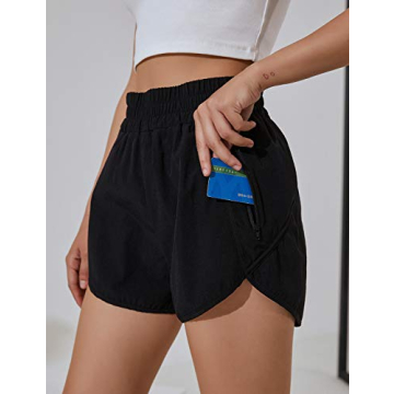 BMJL Women's Quick Dry High Waisted Running Shorts with Pocket