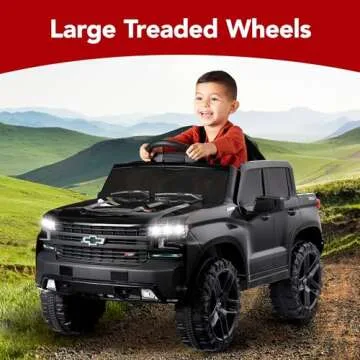 Best Choice Products 12V Chevrolet Silverado Ride On Truck with Bluetooth, Remote Control & LED Ligh...