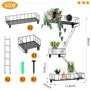 Zonon Fire Escape Wall Shelf – Modern Design for Home Decor