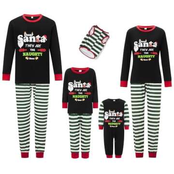 Wobame Christmas Pajamas for Family, Xmas Pajamas Family Christmas Pjs Matching Sets Holiday Nightwear Jammies(!e-7, Mom, S)