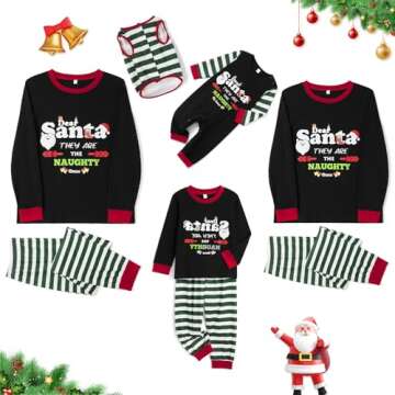 Wobame Christmas Pajamas for Family, Xmas Pajamas Family Christmas Pjs Matching Sets Holiday Nightwear Jammies(!e-7, Mom, S)