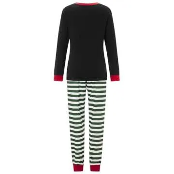 Wobame Christmas Pajamas for Family, Xmas Pajamas Family Christmas Pjs Matching Sets Holiday Nightwear Jammies(!e-7, Mom, S)