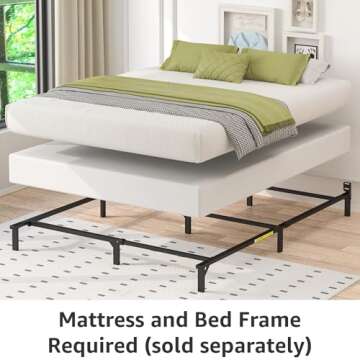 Amazon Basics Smart Box Spring Bed Base, 5-Inch Height Mattress Foundation, Tool-Free Easy Assembly, King, 79"L x 75.5"W x 5"H, White