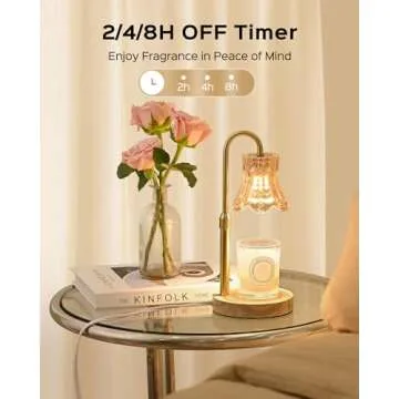JACKYLED Candle Warmer Lamps 2-Pack, Height Adjustable Fragrance Candle Warming Lamps with 4 Bulbs 35W, 2H/4H/8H Timer and 4-Level Dimmer, Wax Warmer Heater Lamp for Home Decor, Housewarming Gift
