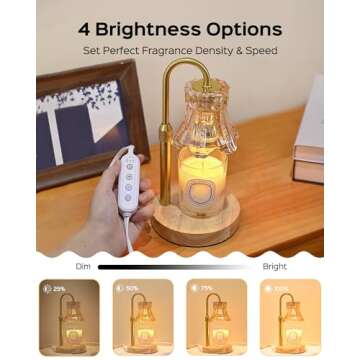 JACKYLED Candle Warmer Lamps 2-Pack, Height Adjustable Fragrance Candle Warming Lamps with 4 Bulbs 35W, 2H/4H/8H Timer and 4-Level Dimmer, Wax Warmer Heater Lamp for Home Decor, Housewarming Gift
