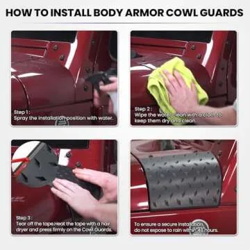 Body Armor Cowl Guards for Jeep Wrangler JK JKU 2007-2018