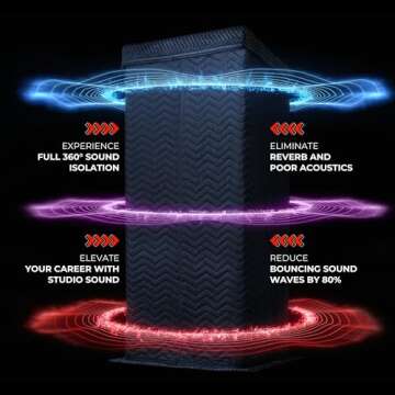 Snap Studio Ultimate Vocal Booth | Portable Sound Booth for Recording Echo-Free Vocals | 360 Reverb Stand-In Isolation Shield | Pro-Sound Blankets | Recommended by Rolling Stone