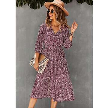 Schkleier Elegant Women's Midi Floral Dress for All Occasions