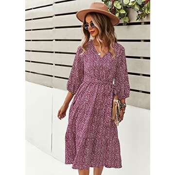 Schkleier Elegant Women's Midi Floral Dress for All Occasions