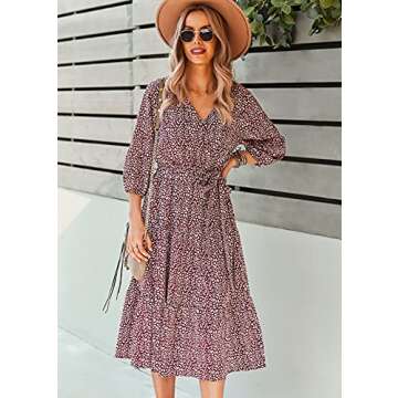 Schkleier Elegant Women's Midi Floral Dress for All Occasions